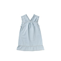 Chambray | Ruffle dress | Sunlit blue