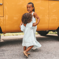 Chambray | Ruffle dress | Sunlit blue
