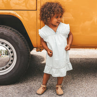 Chambray | Ruffle dress | Sunlit blue