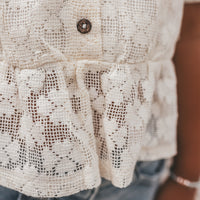 Floral lace shirt | White swan | Maat 80