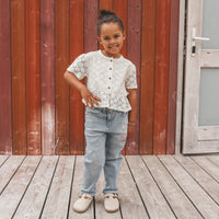 Floral lace shirt | White swan | Maat 80