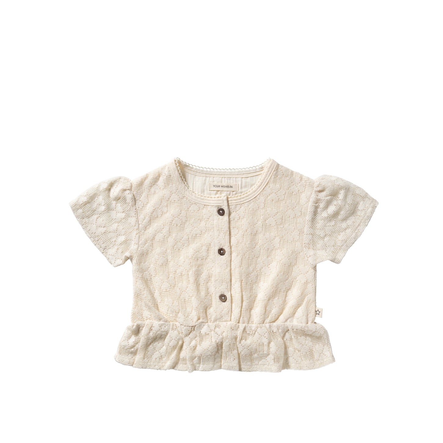 Floral lace shirt | White swan | Maat 80