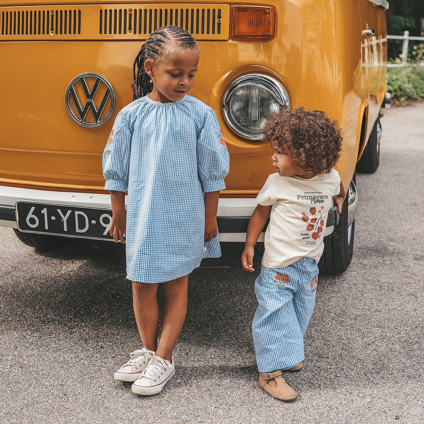 Vichy blue | Puff sleeve dress