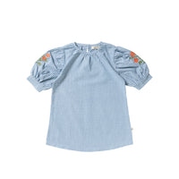 Vichy blue | Puff sleeve dress