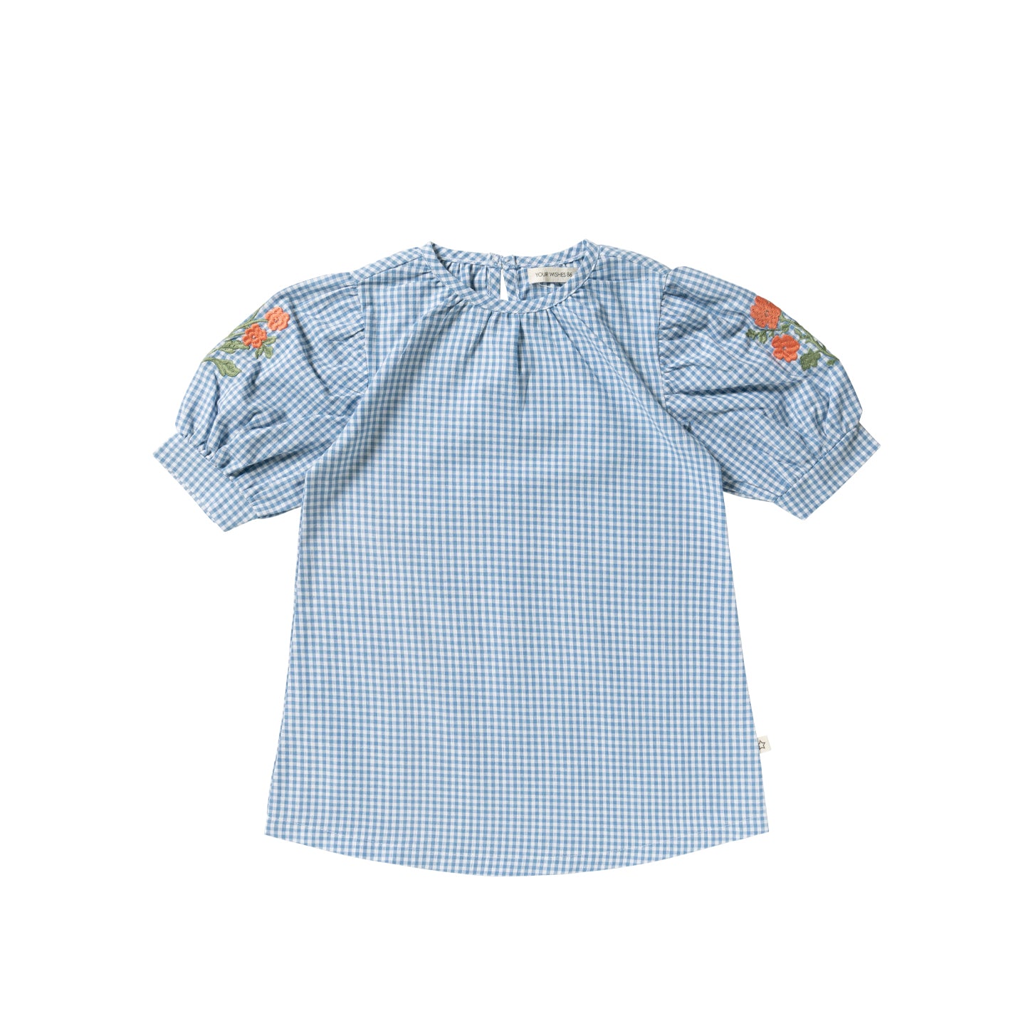Vichy blue | Puff sleeve dress