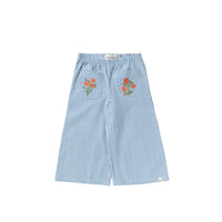 Vichy blue | Wide leg pants