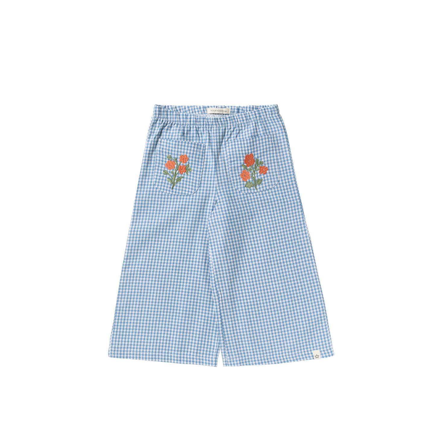 Vichy blue | Wide leg pants