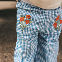 Vichy blue | Wide leg pants