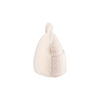 Zijkant van het Wigiwama teddy sierkussen in de vorm van een beertje, gemaakt van zachte offwhite teddystof in de kleur cream – inclusief handig opbergvakje aan de voorkant.
