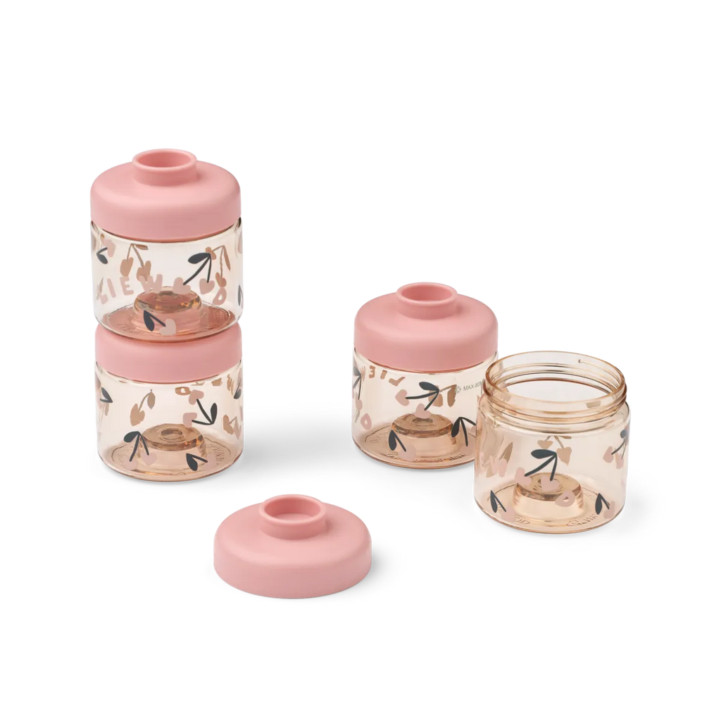 Tritan voedingsbakjes Dominique | 100 ml | Set van 4 | Cherry heart & rosey