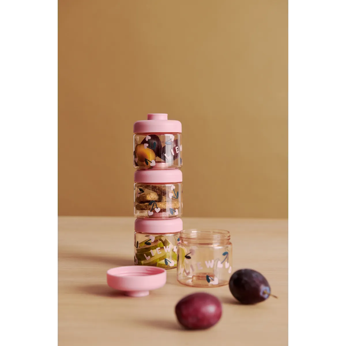 Tritan voedingsbakjes Dominique | 100 ml | Set van 4 | Cherry heart & rosey