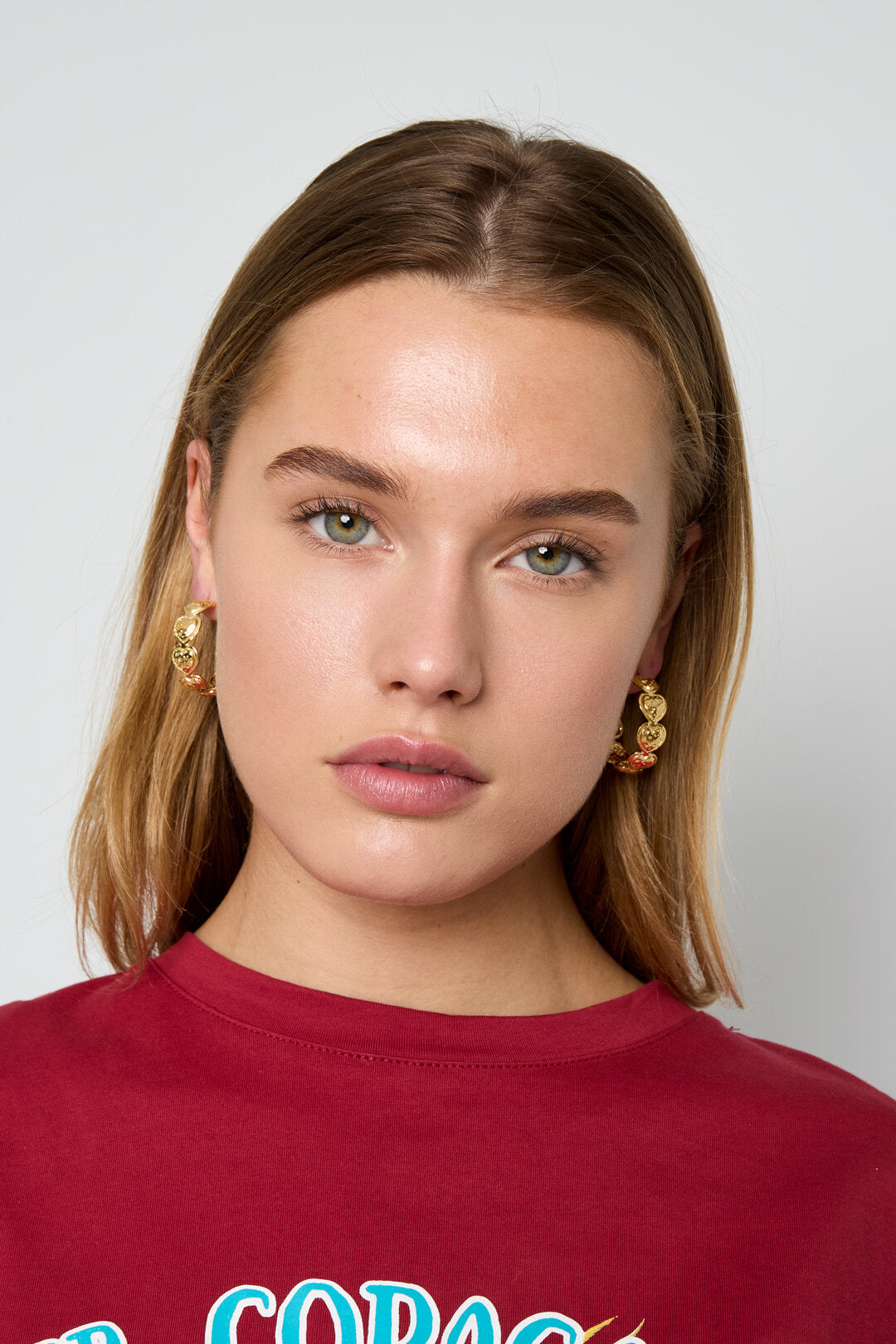 Heart hoop earrings
