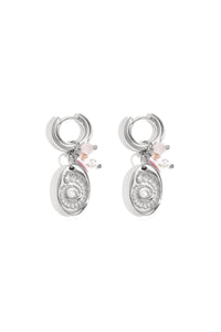 Earrings with beads and shell charm