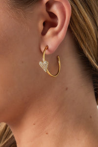 Oorbellen | Sparkly heart | Goud