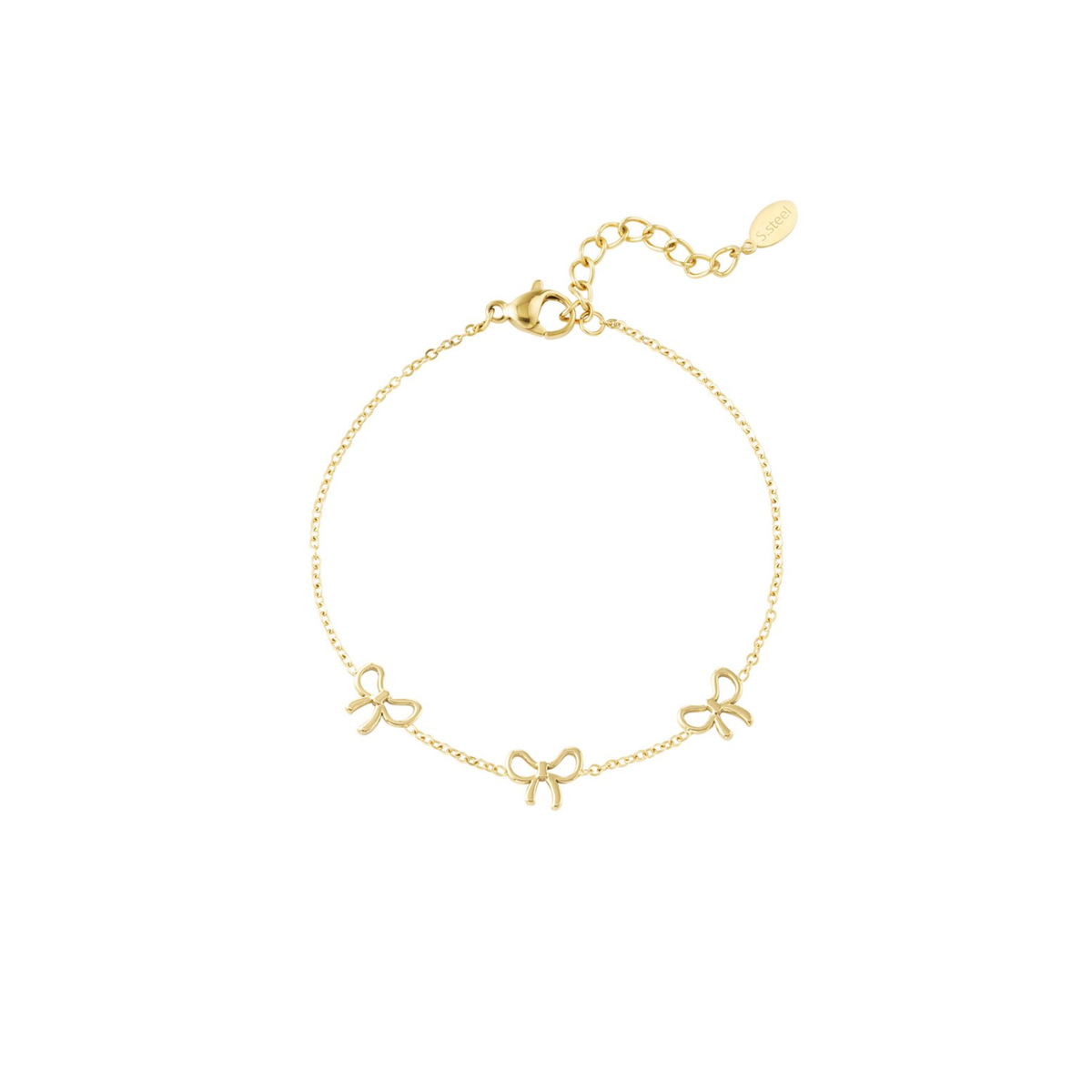 Armband | Charming bows | Goud
