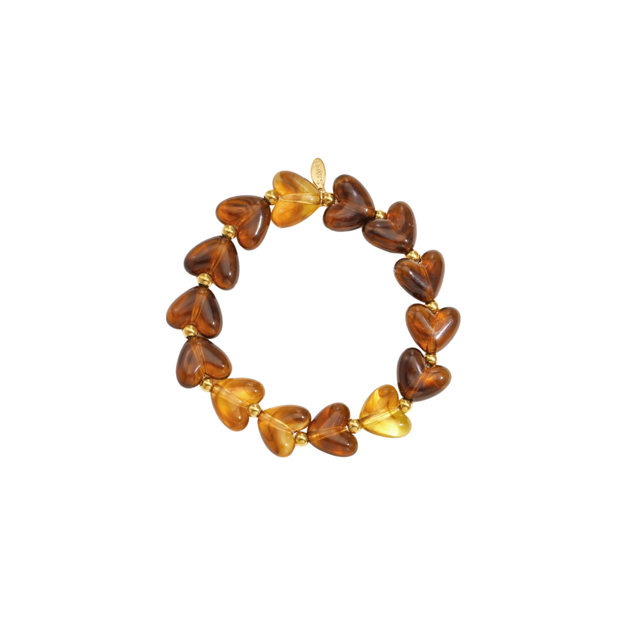 Pre-order | Armband | Chunky hearts | Bruin