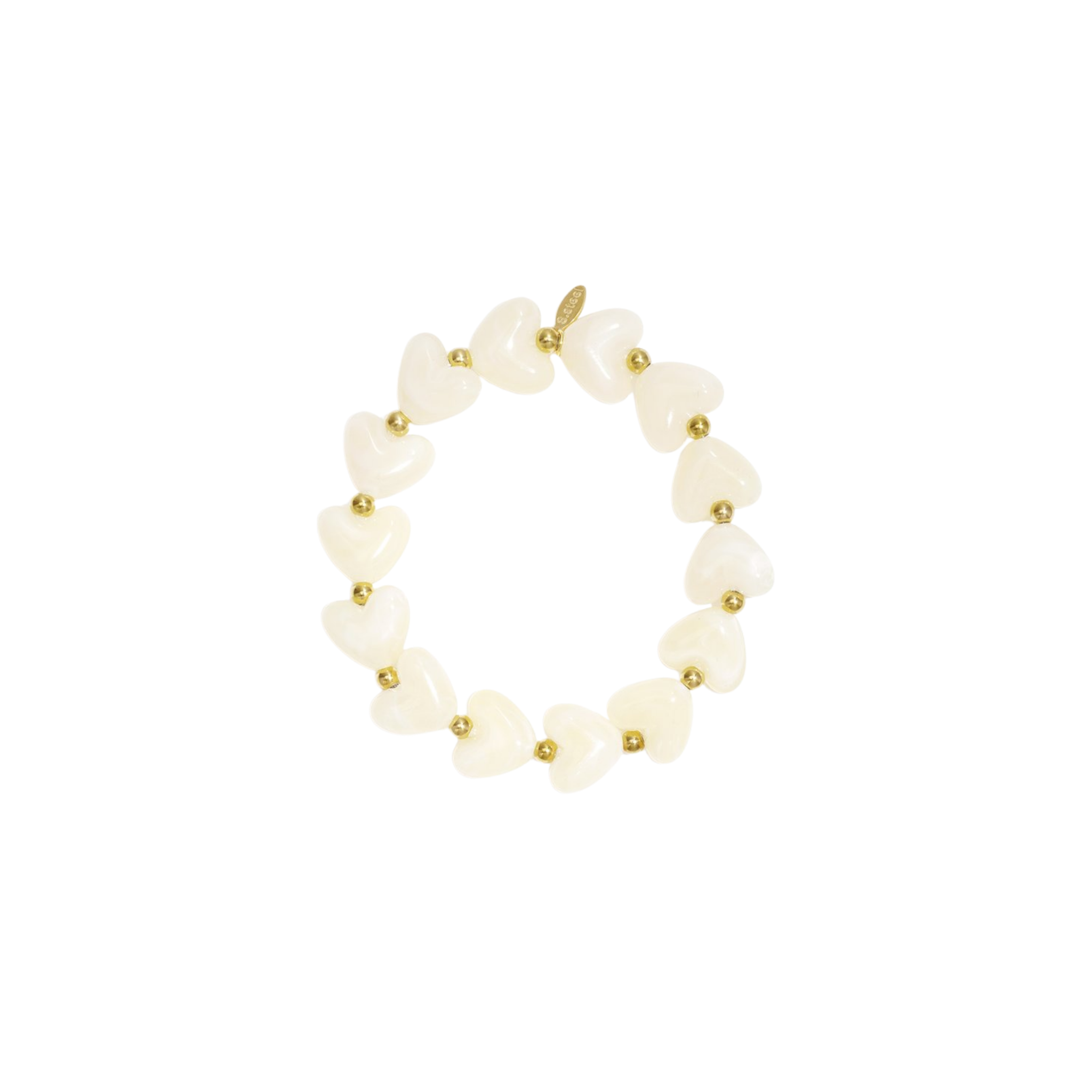 Pre-order | Armband | Chunky hearts | Gebroken wit