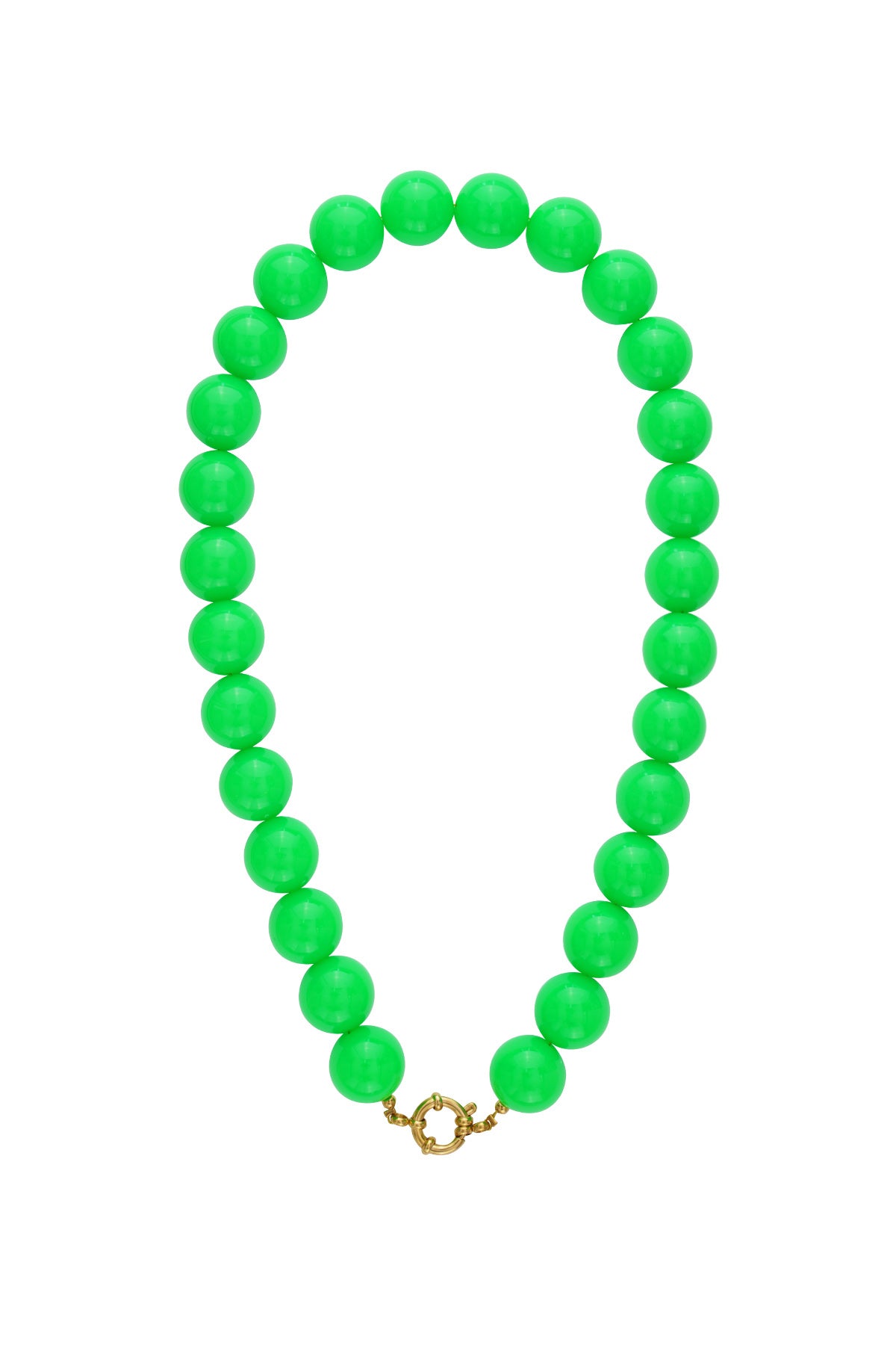 Necklace with large beads and front closure-15mm