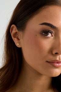 Clover earrings with stone