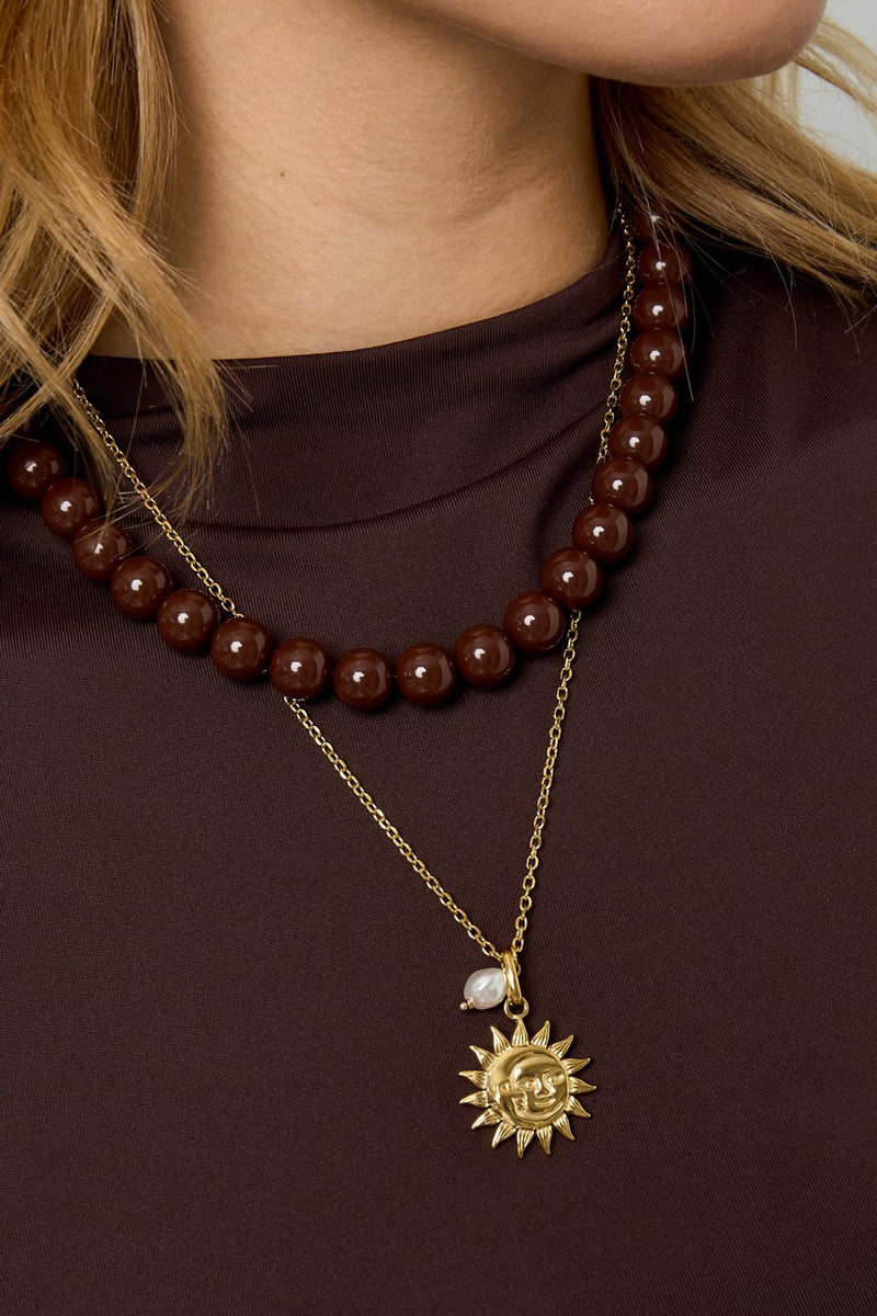 Ketting | Sun & moon | Goud