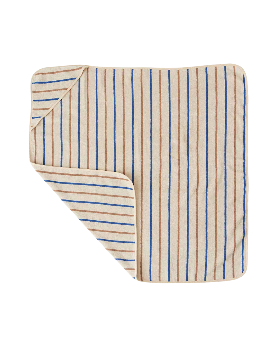 Badcape Raita | Caramel & optic blue | 100 x 100 cm