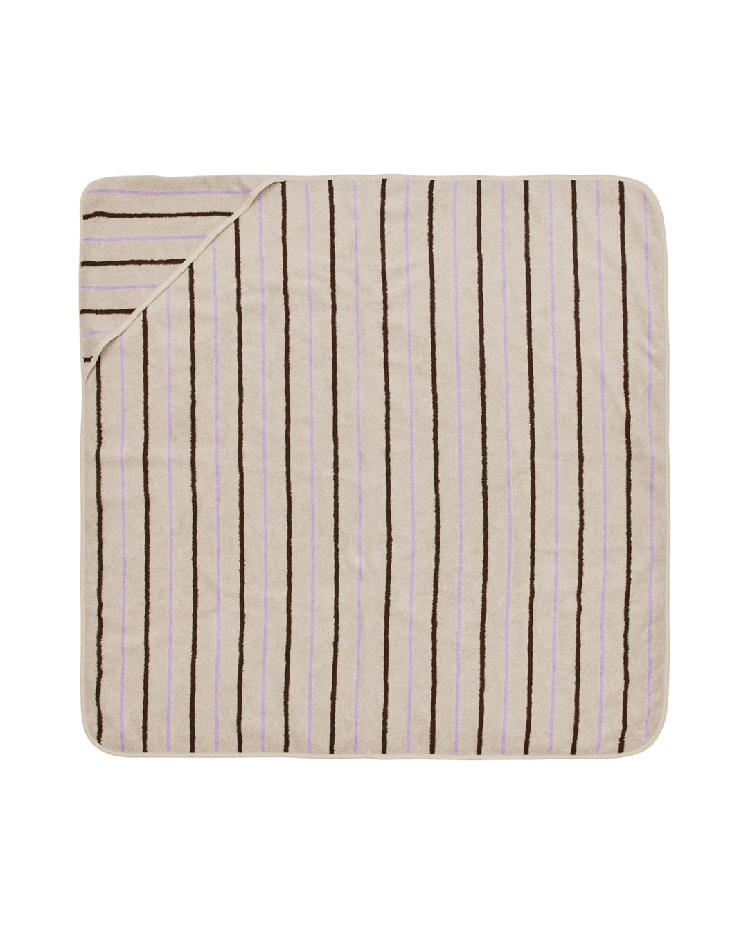 Badcape Raita | Lilac & brown | 100 x 100 cm