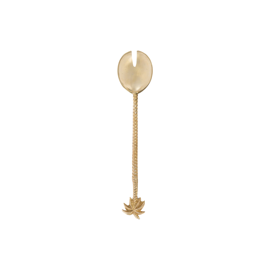Messing saladevork | Palm tree | Goud