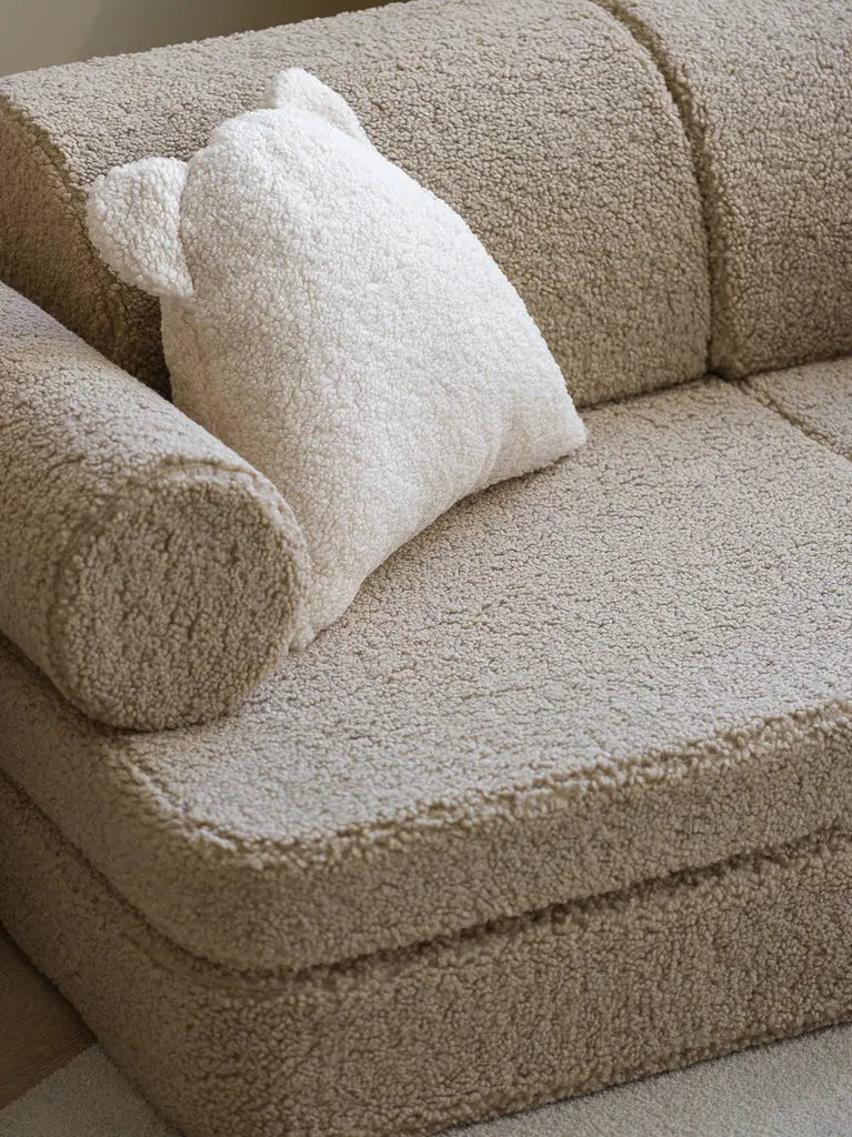 Modulaire kinderbank & speelset | 9-delig | Beige teddystof