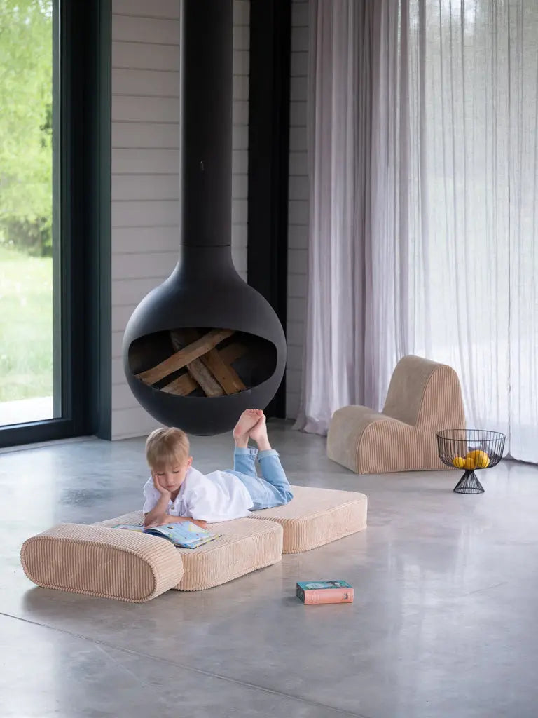 Kinder loungestoel & logeerbed | Brown Sugar