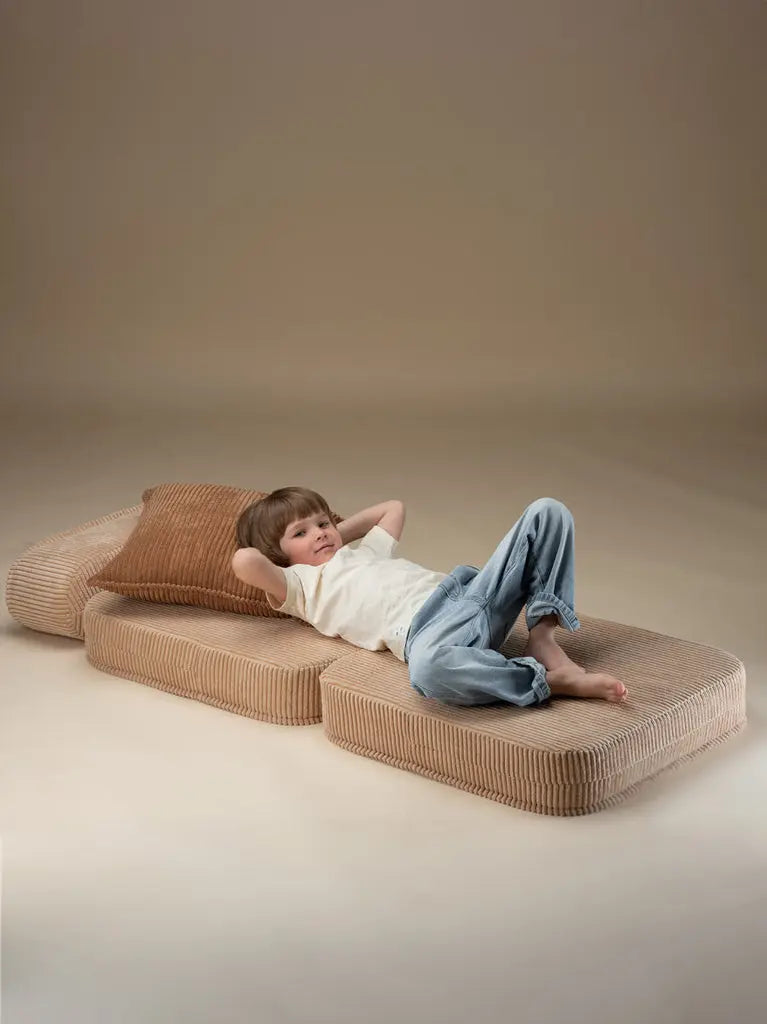 Kinder loungestoel & logeerbed | Brown Sugar