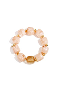 Beaded bracelet with statement glitter bead