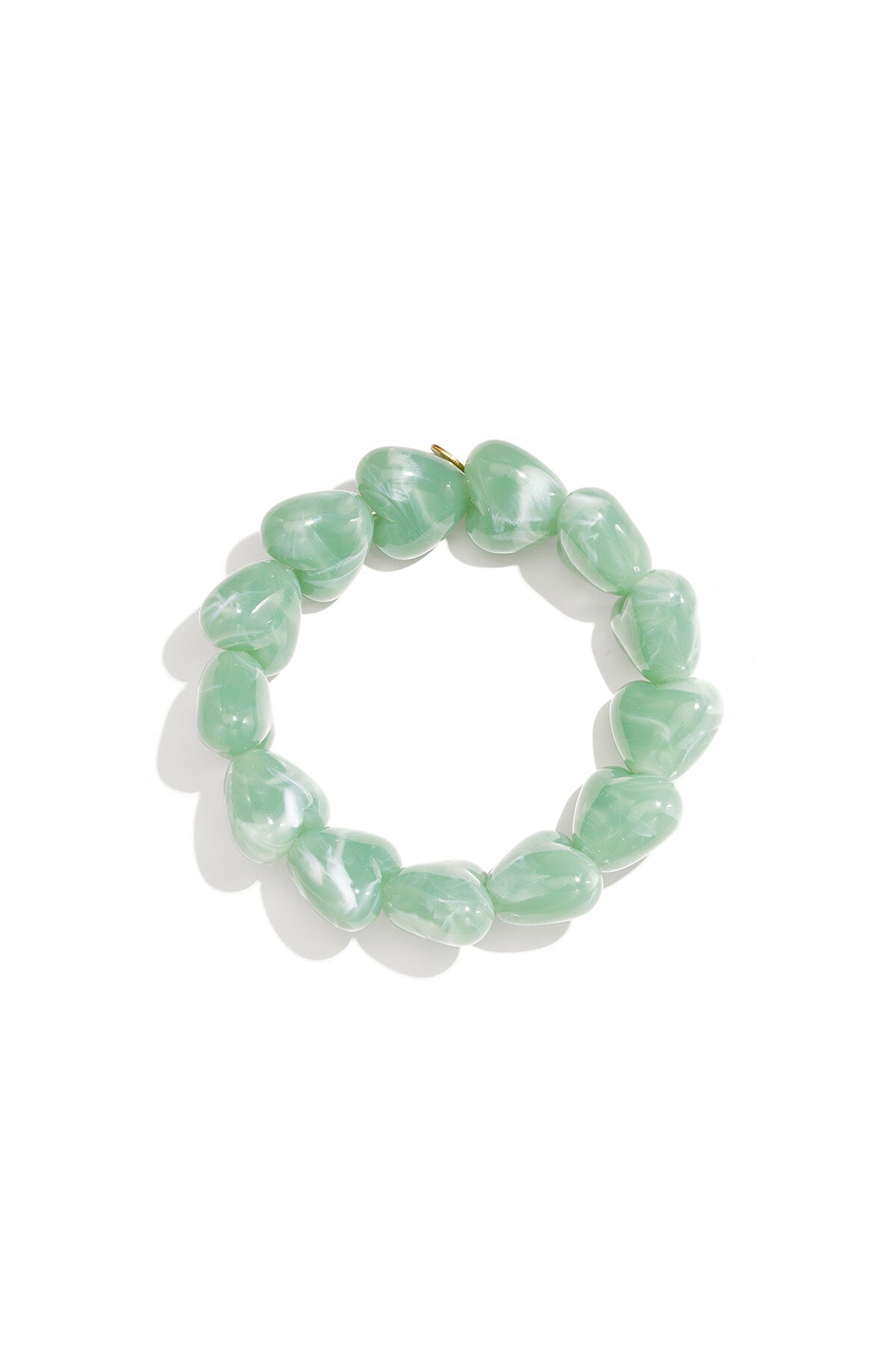 Beaded bracelet with large heart beads
