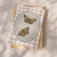 Wenskaart | Vlinder | Bont zandoogje