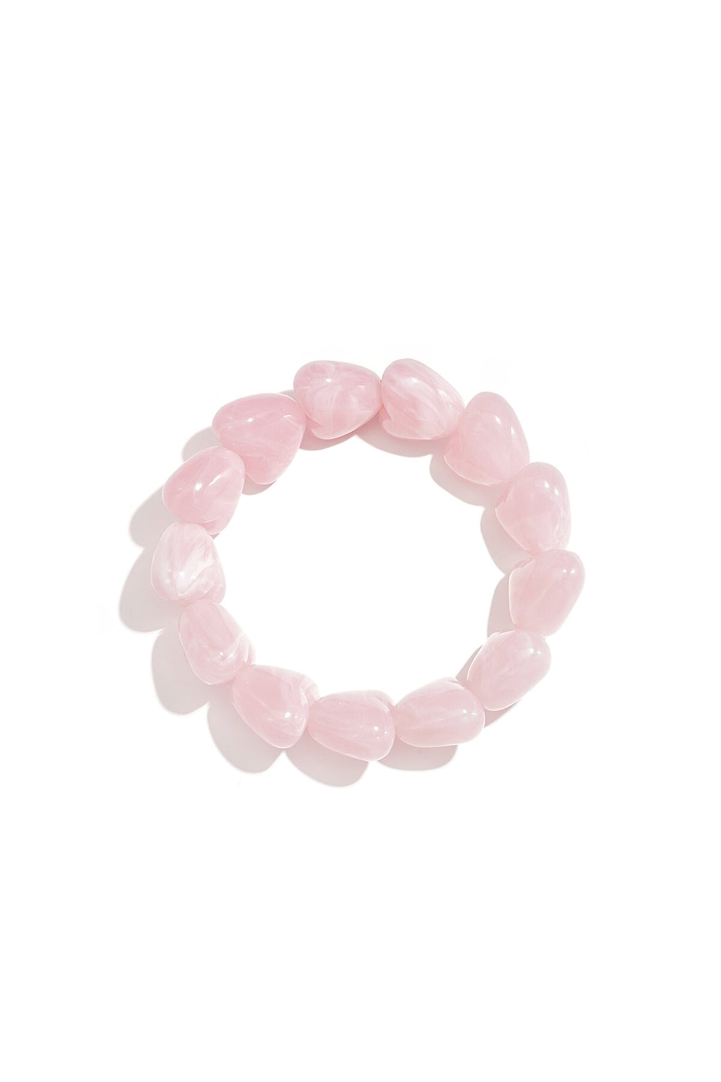 Beaded bracelet with large heart beads