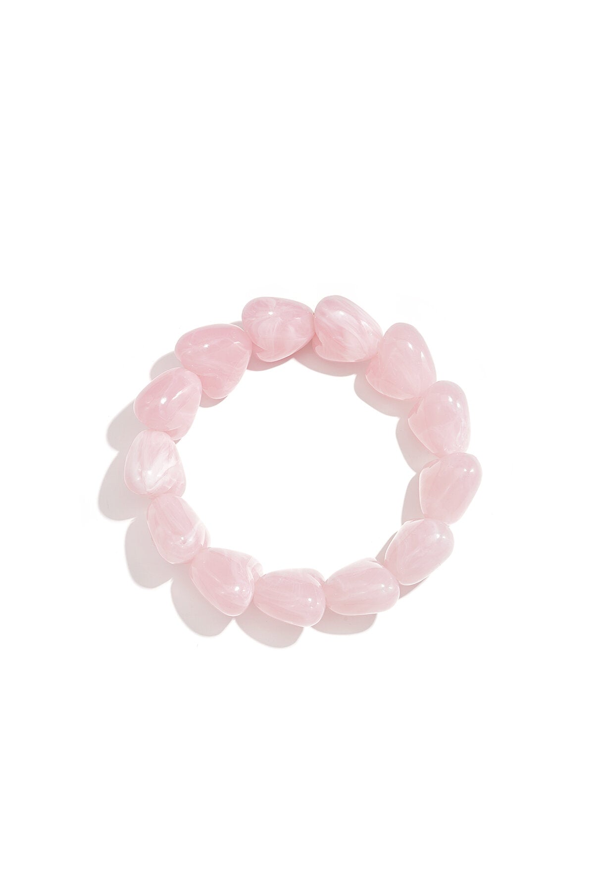 Beaded bracelet with large heart beads