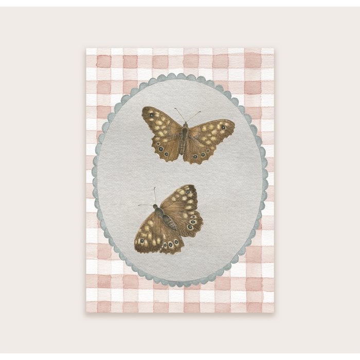 Wenskaart | Vlinder | Bont zandoogje