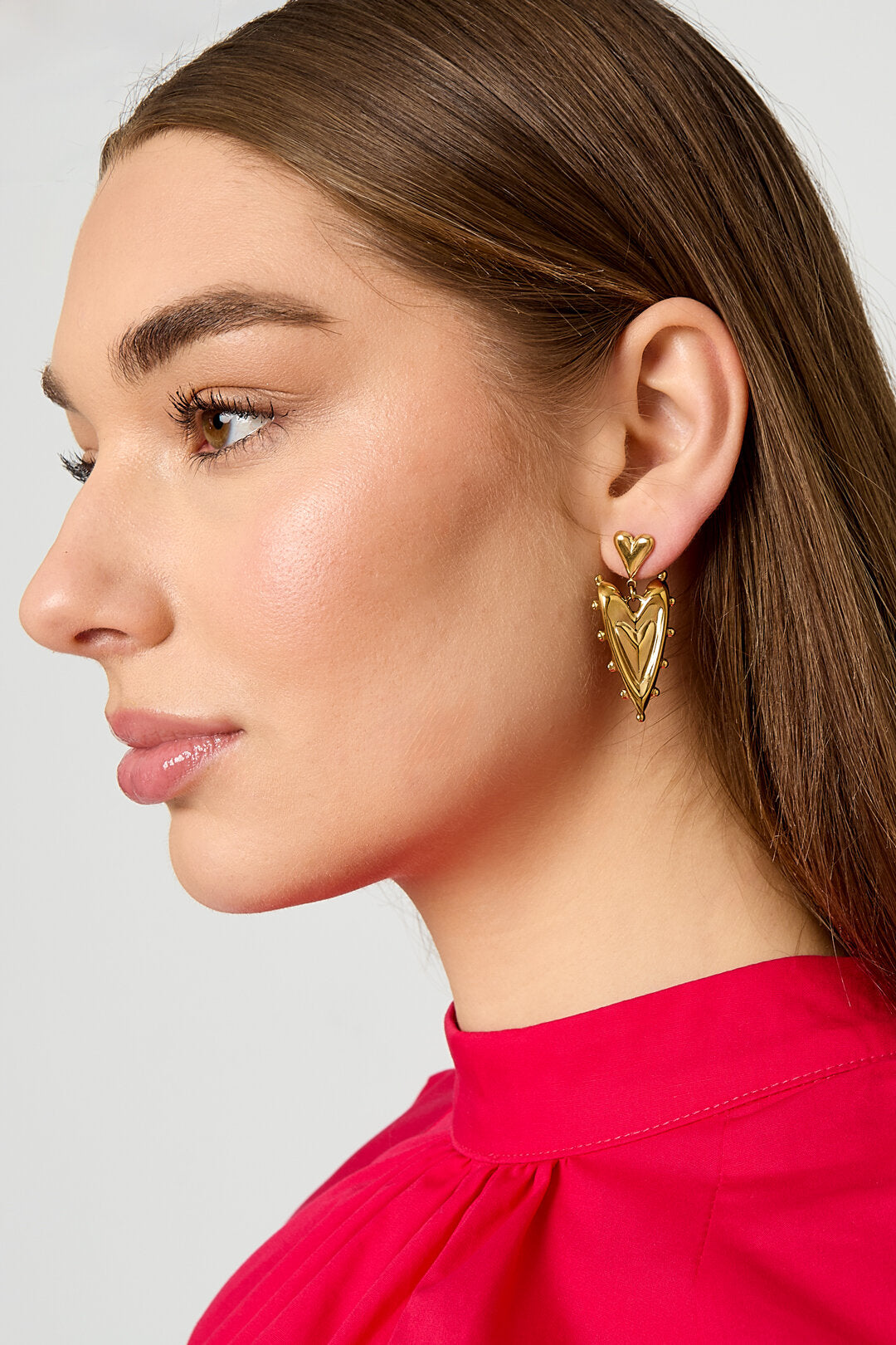 Stainless Steel Drop Earrings Heart Casual Daily Simple Series Women's jewelry