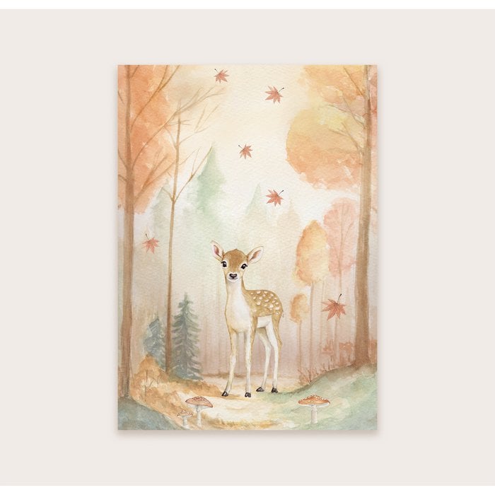 Wenskaart | Hert in herfstbos