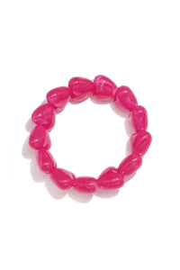 Beaded bracelet with large heart beads