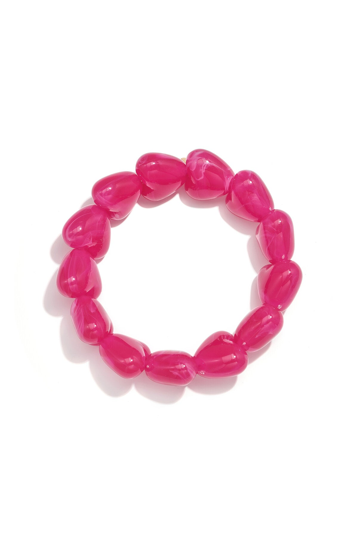 Beaded bracelet with large heart beads