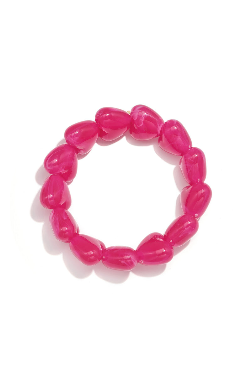 Beaded bracelet with large heart beads