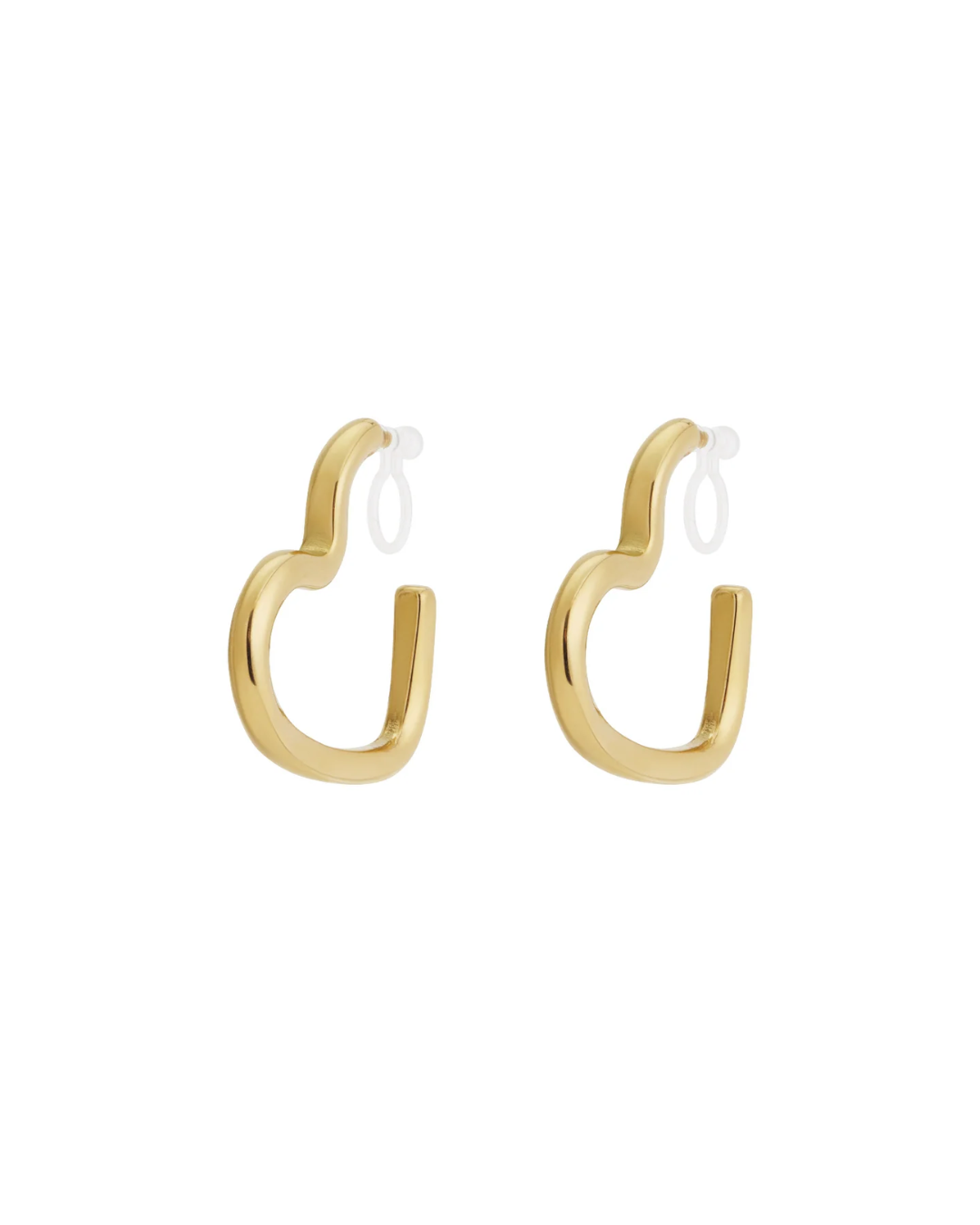Clip oorbellen | Heart hoops | Goud & zilver