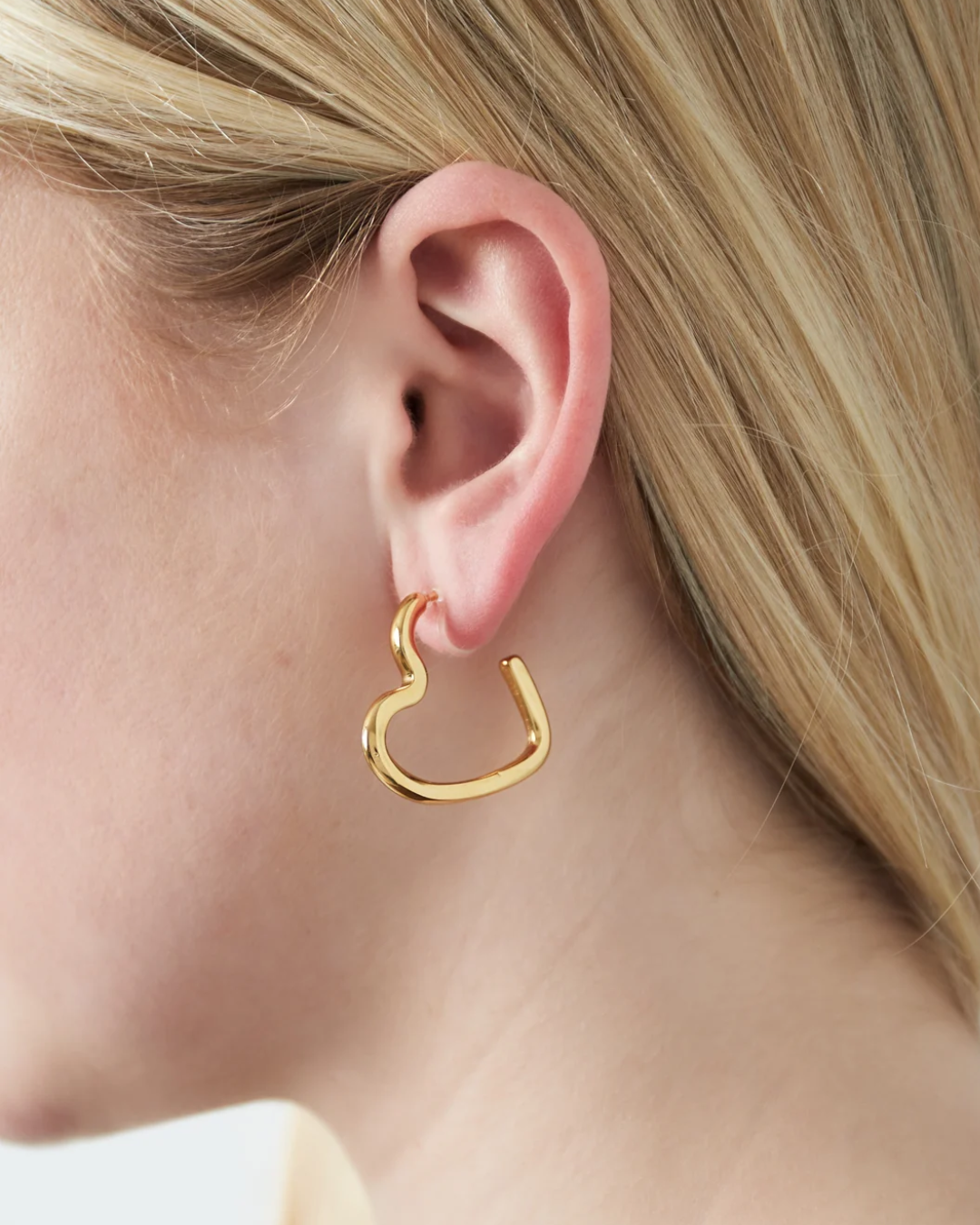Clip oorbellen | Heart hoops | Goud & zilver