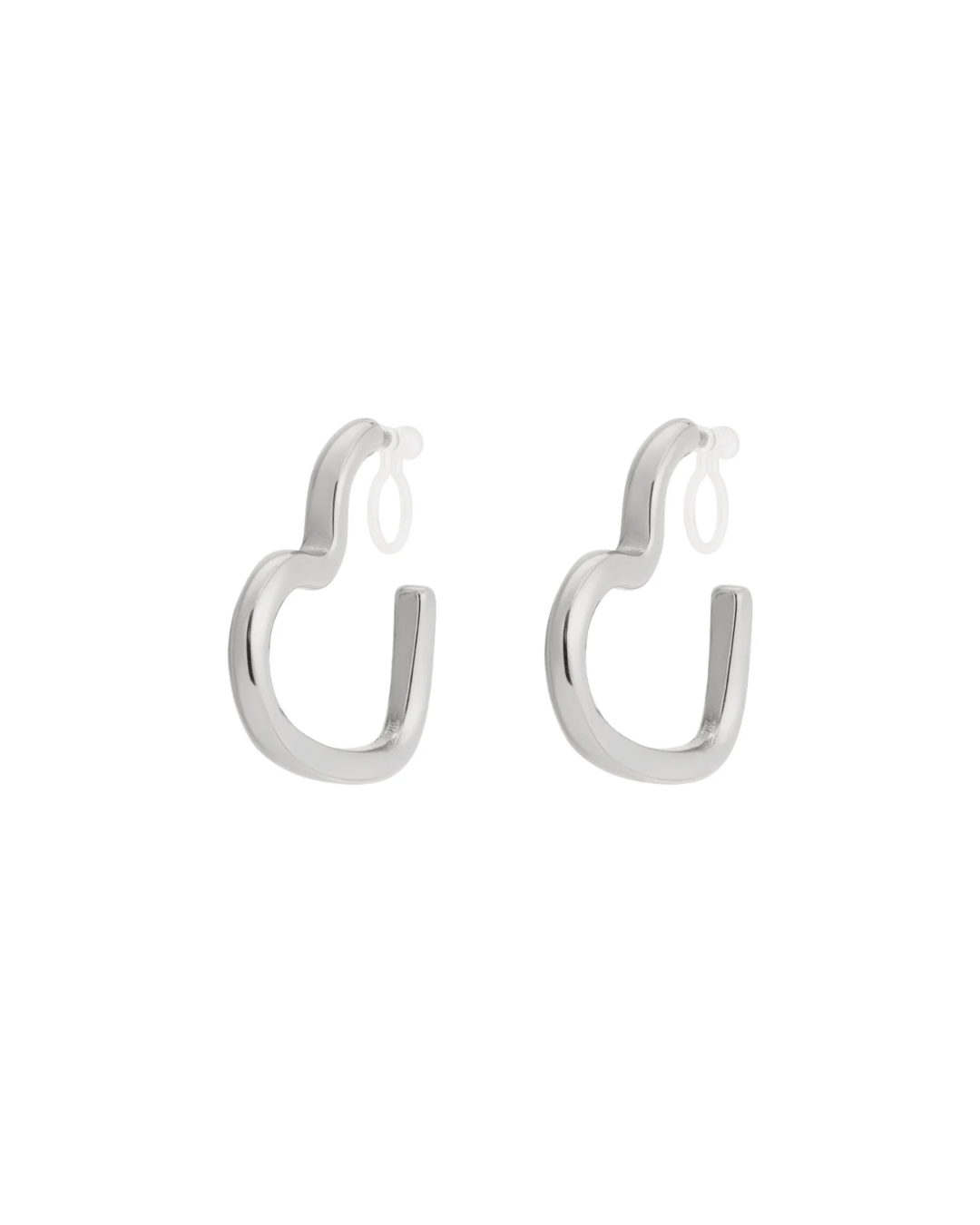 Clip oorbellen | Heart hoops | Goud & zilver
