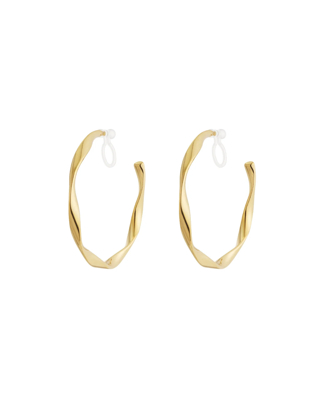 Clip oorbellen | Twist hoop | Goud & zilver