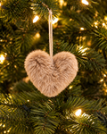 Decoratiehanger | Fluffy hartje | Bruin