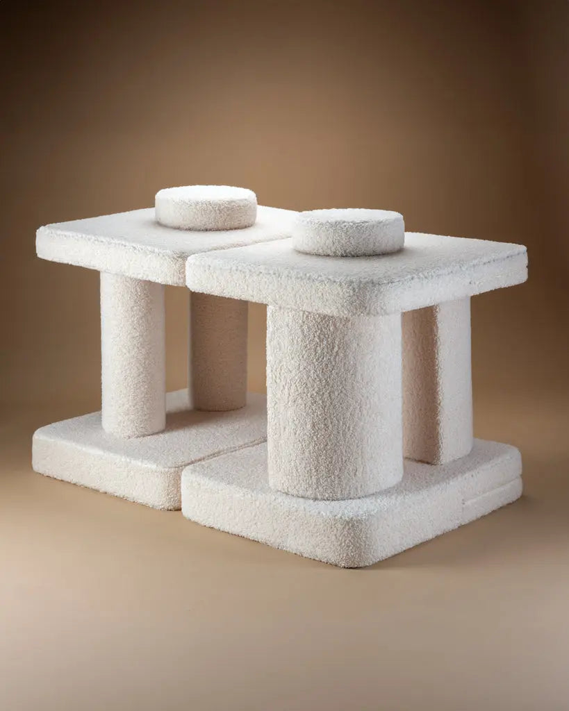 Modulaire kinderbank & speelset | 9-delig | Crème teddystof