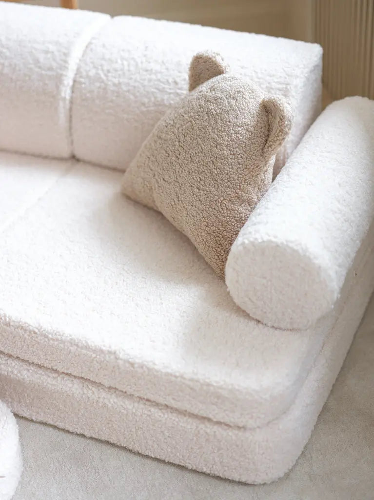 Modulaire kinderbank & speelset | 9-delig | Crème teddystof