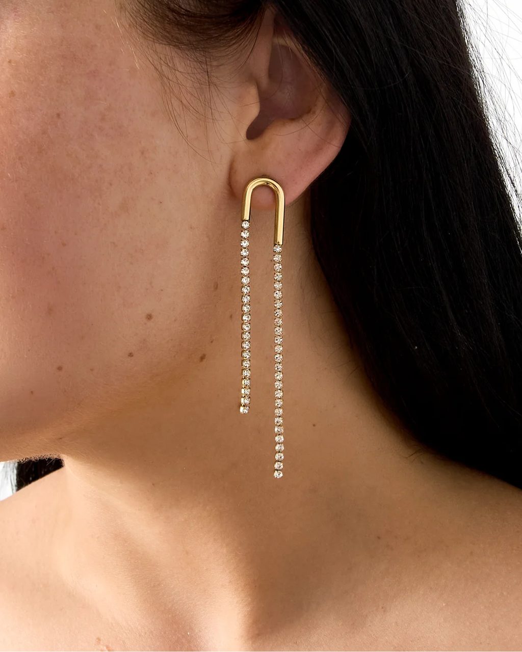 Oorbellen | Crystal cascade | Goud & zilver