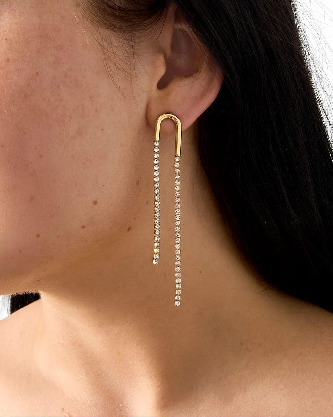 Oorbellen | Crystal cascade | Goud & zilver